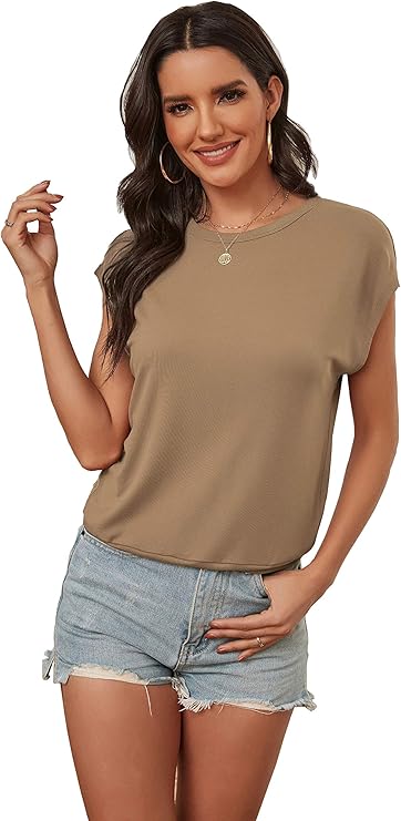 aprll 女式盖袖圆领 t 恤休闲宽松 t 恤上衣衬衫